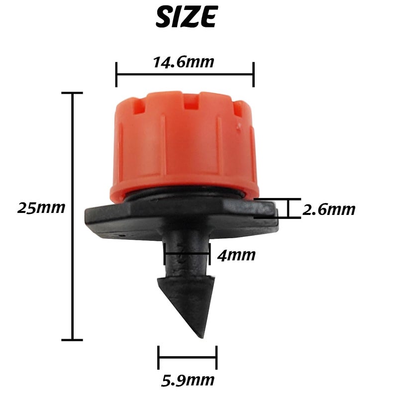 ROYHOO 200PCS 360 Degree Adjustable Irrigation Drippers Sprinklers, 1/4 Inch Emitters Drip for Watering System - Image 2